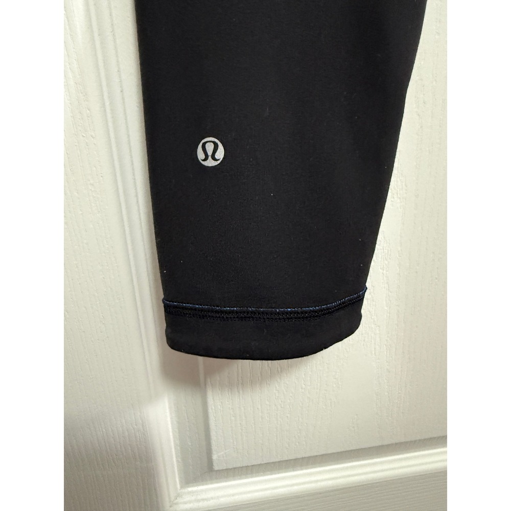 Lululemon Wunder Under Crop Reversible Leggings Black Electric Blue Size 6 - Picture 10 of 16